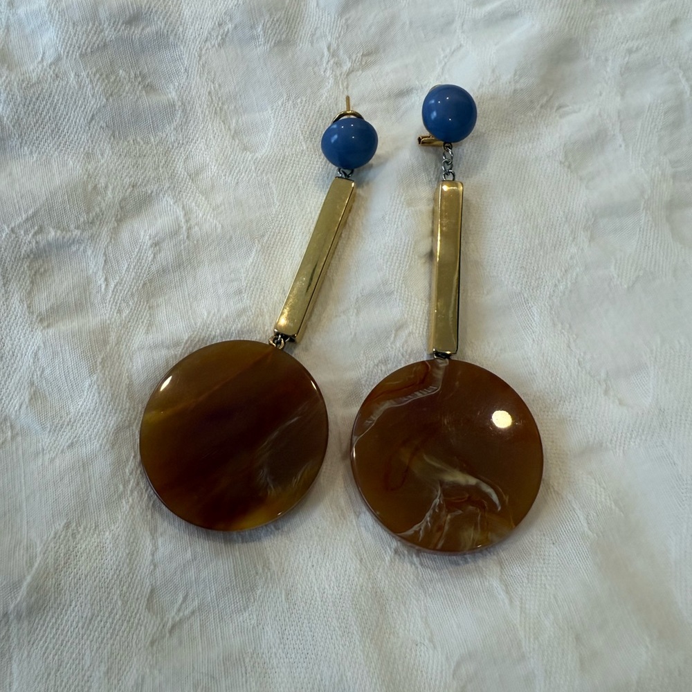 Rachel Comey Gold and Brown Geometric Earrings